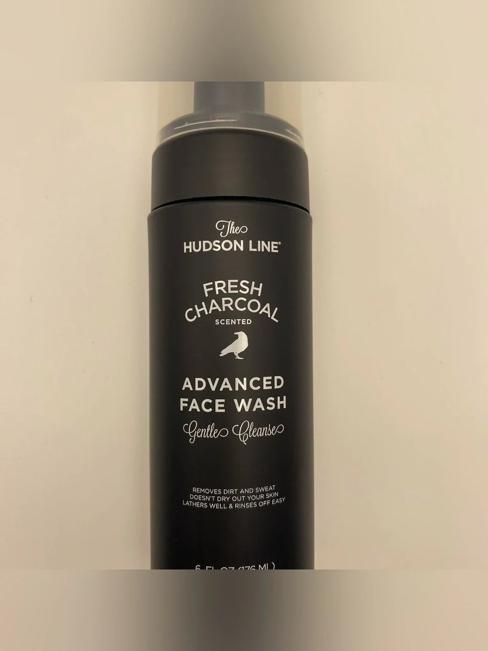 Mens grooming face wash cleanser The Hudson Line charcoal scent skincare